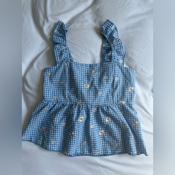 Kirious Los Angeles Cropped Ruffled Floral Print Summer Tank Size Small - Picture 2 of 2